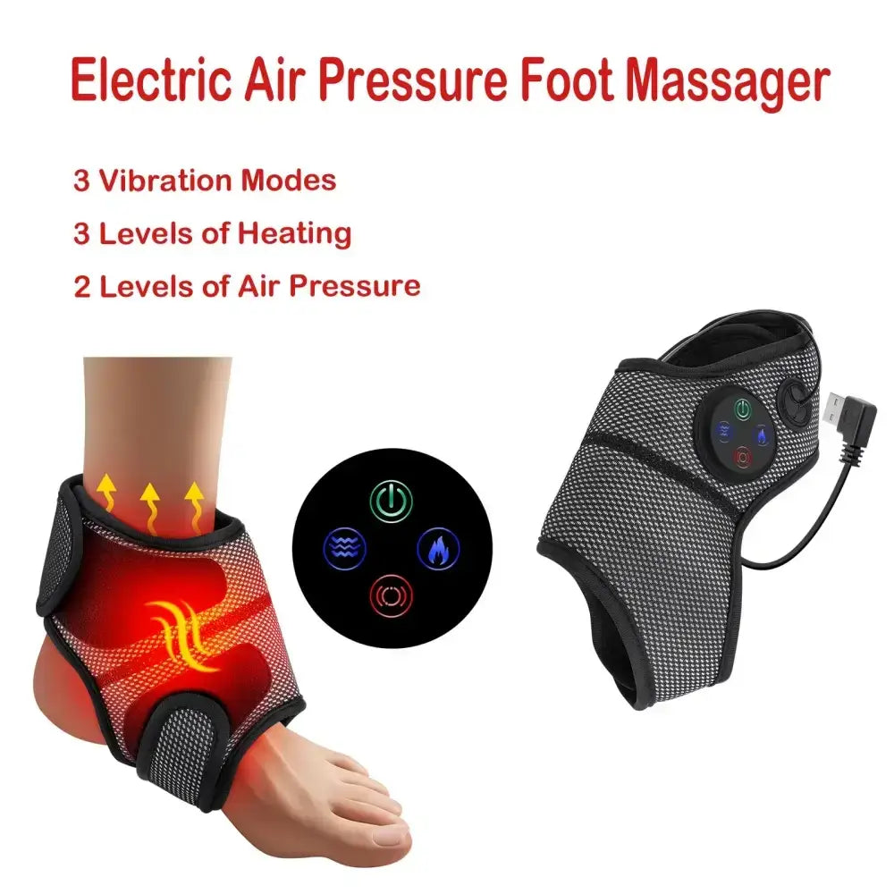 Masseur de pieds électrique Intelligent Vibration pression d’air attelle de cheville compresse chaude points