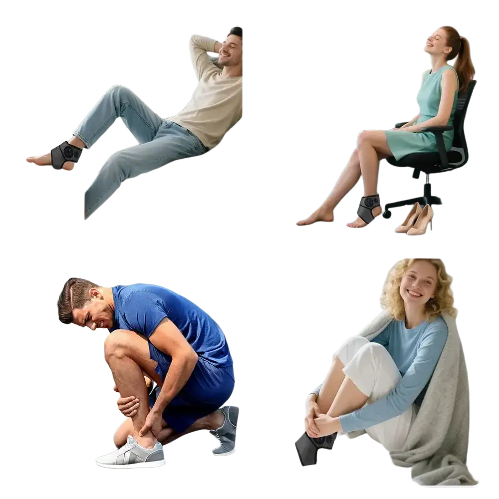 Masseur de pieds électrique Intelligent Vibration pression d’air attelle de cheville compresse chaude points