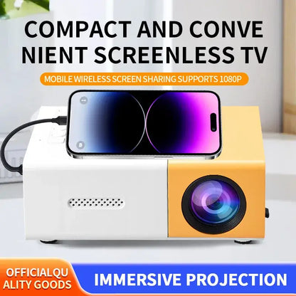 Mini projecteur portable avec prise en charge Full HD 1080P - Comprend une télécommande alimenté par USB idéal