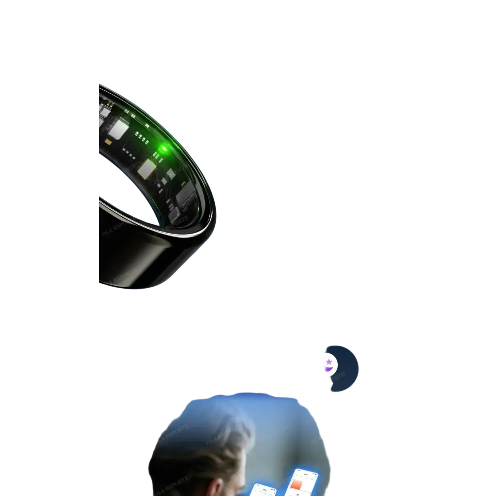 New R09 Smart Ring Men Women with Charging Case,Heart Rate Blood Oxygen,Skin Temperature Monitor,5ATM Waterproof For