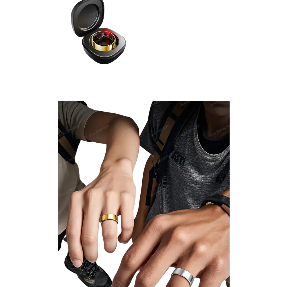 New R09 Smart Ring Men Women with Charging Case,Heart Rate Blood Oxygen,Skin Temperature Monitor,5ATM Waterproof For