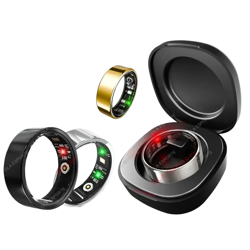 New R09 Smart Ring Men Women with Charging Case,Heart Rate Blood Oxygen,Skin Temperature Monitor,5ATM Waterproof For