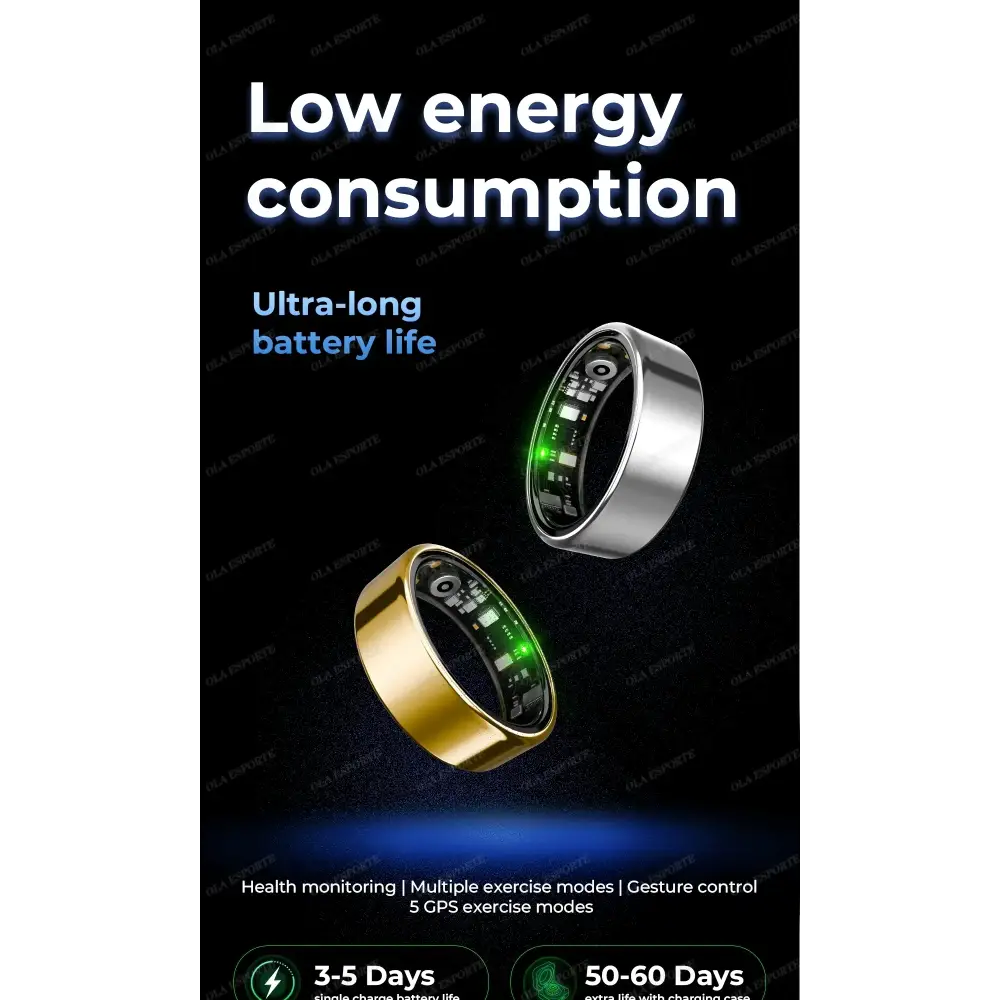 New R09 Smart Ring Men Women with Charging Case,Heart Rate Blood Oxygen,Skin Temperature Monitor,5ATM Waterproof For