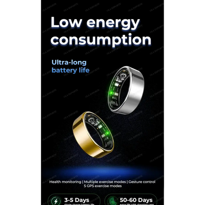 New R09 Smart Ring Men Women with Charging Case,Heart Rate Blood Oxygen,Skin Temperature Monitor,5ATM Waterproof For