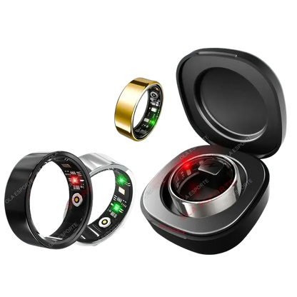 New R09 Smart Ring Men Women with Charging Case,Heart Rate Blood Oxygen,Skin Temperature Monitor,5ATM Waterproof For