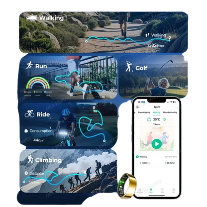 New R09 Smart Ring Men Women with Charging Case,Heart Rate Blood Oxygen,Skin Temperature Monitor,5ATM Waterproof For