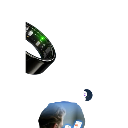 New R09 Smart Ring Men Women with Charging Case,Heart Rate Blood Oxygen,Skin Temperature Monitor,5ATM Waterproof For