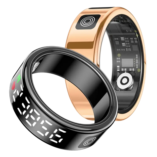 New SR08 Smart Ring LED Display Screen Heart Rate Sleeping Sports Modes Health Monitoring Men Women Stainless steel