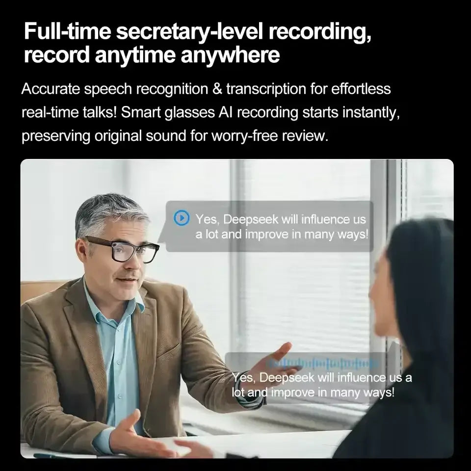 Nouveau 800W caméra AI lunettes hommes changement de couleur lunettes de traduction intelligentes Photo enregistrement