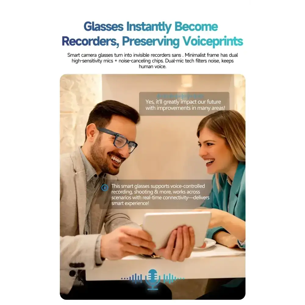 Nouveau 800W caméra AI lunettes hommes changement de couleur lunettes de traduction intelligentes Photo enregistrement