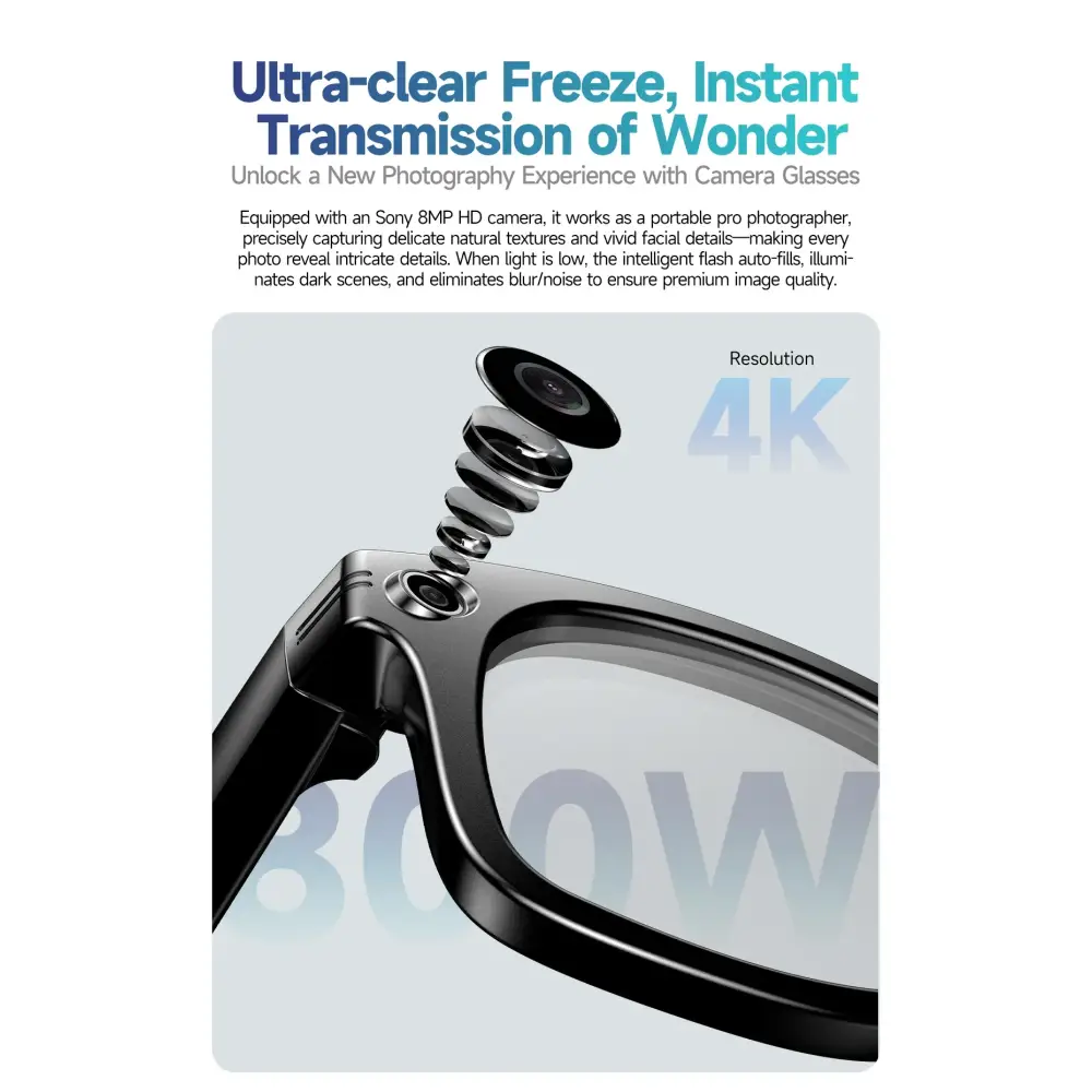 Nouveau 800W caméra AI lunettes hommes changement de couleur lunettes de traduction intelligentes Photo enregistrement