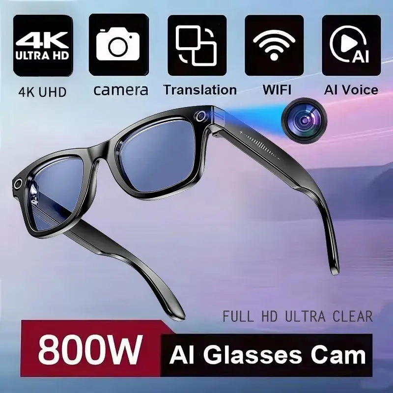 Nouveau 800W caméra AI lunettes hommes changement de couleur lunettes de traduction intelligentes Photo enregistrement