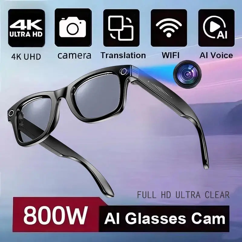 Nouveau 800W caméra AI lunettes hommes changement de couleur lunettes de traduction intelligentes Photo enregistrement