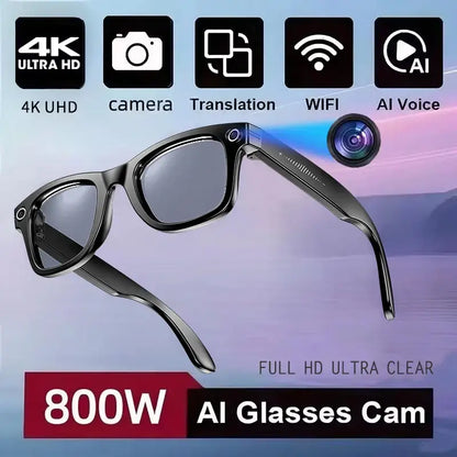 Nouveau 800W caméra AI lunettes hommes changement de couleur lunettes de traduction intelligentes Photo enregistrement