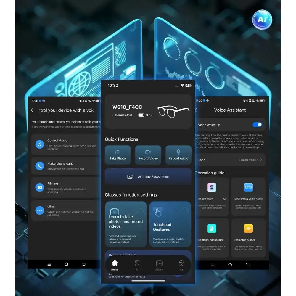 Nouveau 800W caméra AI lunettes hommes changement de couleur lunettes de traduction intelligentes Photo enregistrement