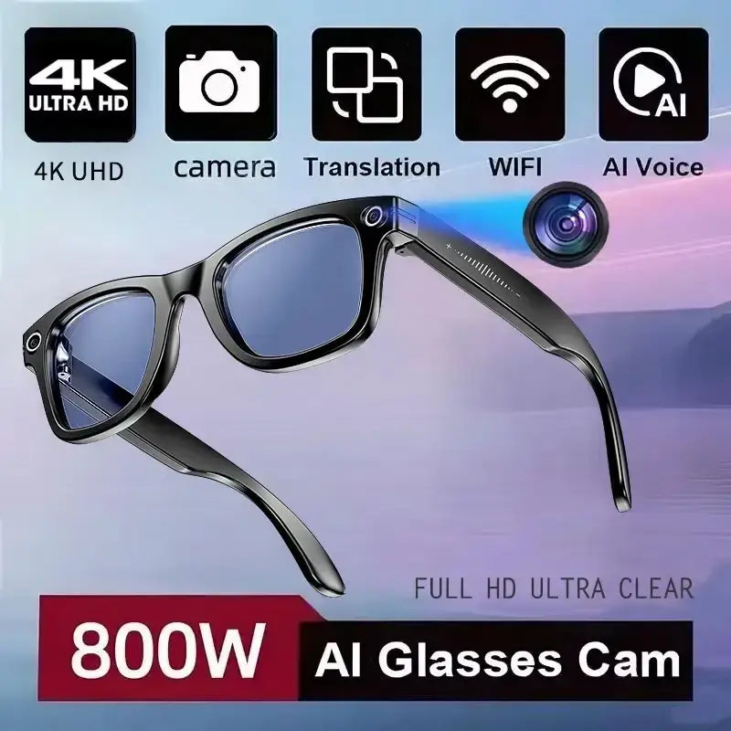 Nouveau 800W caméra AI lunettes hommes changement de couleur lunettes de traduction intelligentes Photo enregistrement