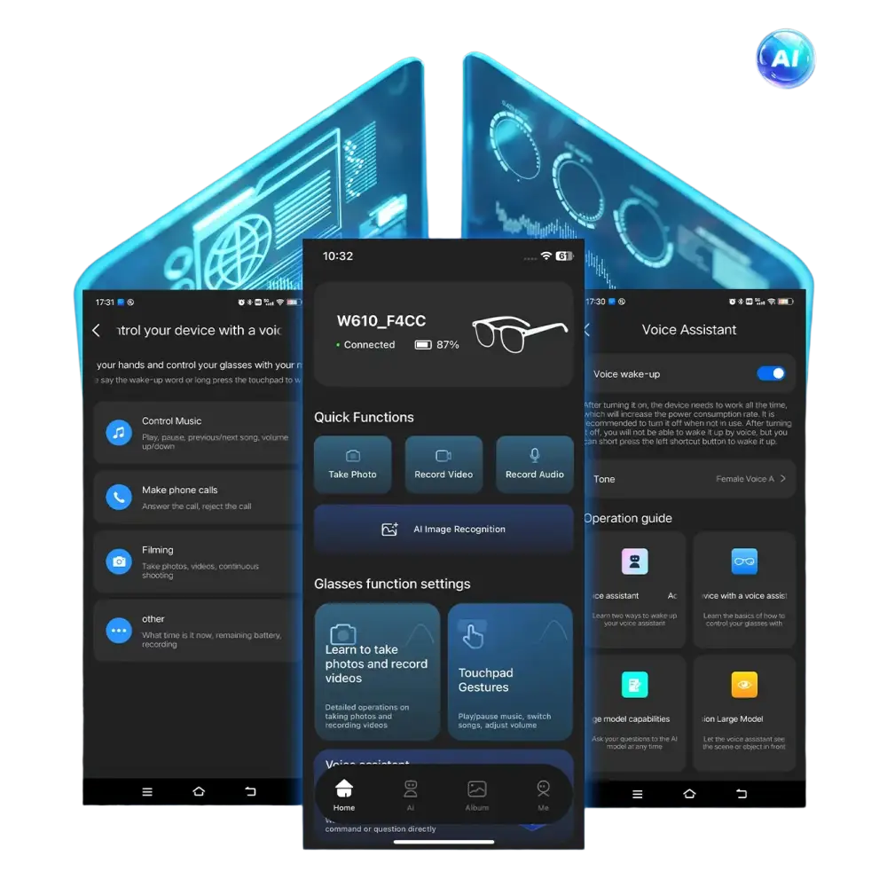Nouveau 800W caméra AI lunettes hommes changement de couleur lunettes de traduction intelligentes Photo enregistrement