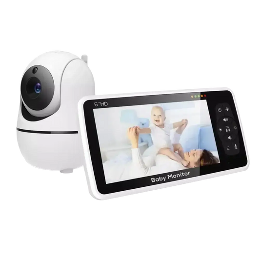 Nouveau moniteur vidéo pour bébé de 5 pouces avec caméra et Audio Zoom 4X batterie 22 heures portée de 1000 pieds