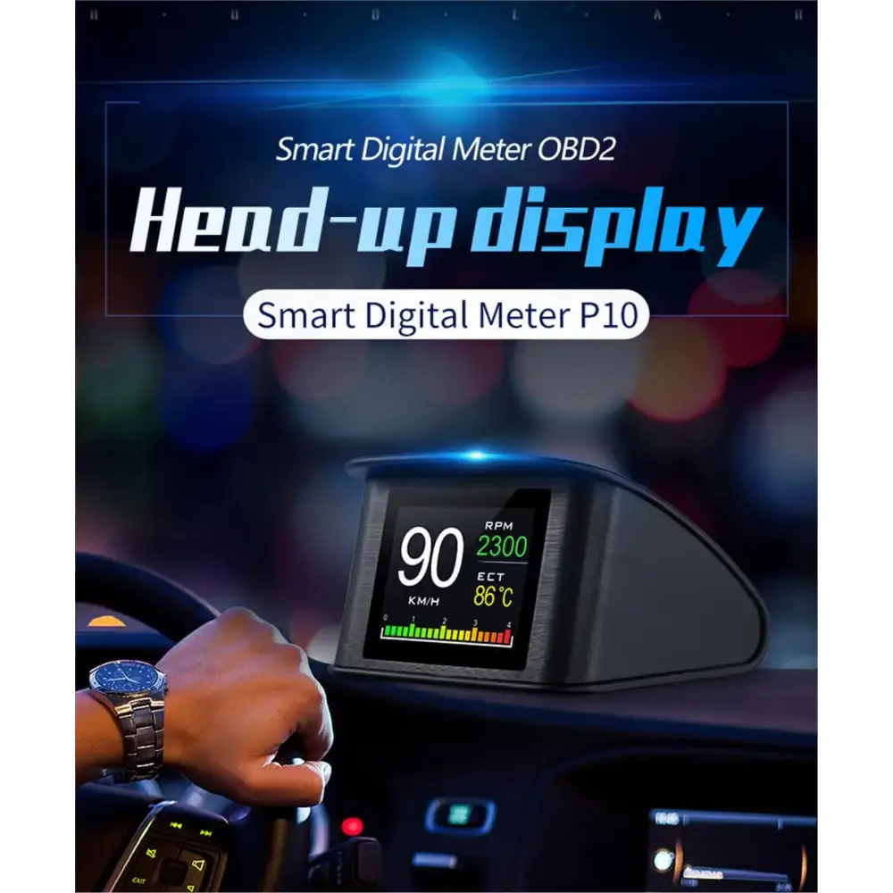 P10 affichage tête haute P10-Pro OBD compteur de vitesse numérique intelligent alarme de survitesse tachymètre tension