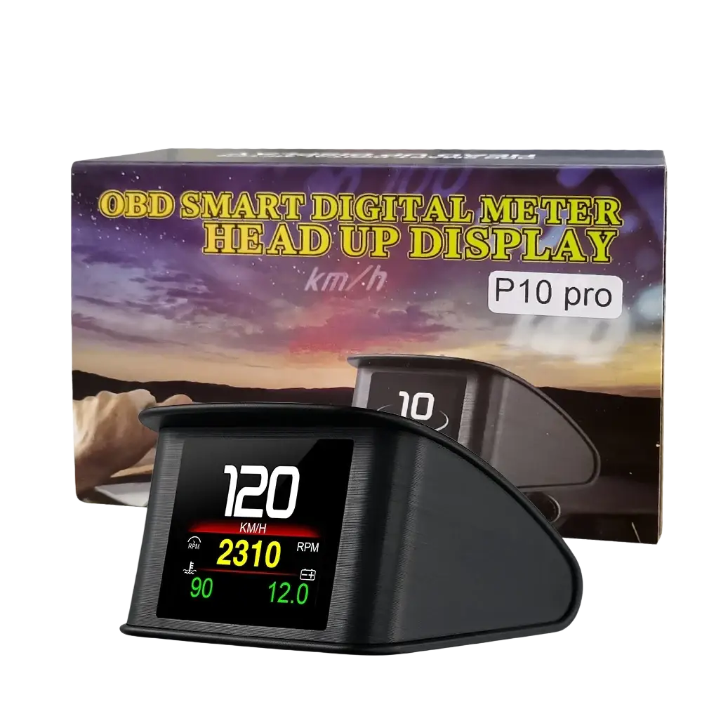 P10 affichage tête haute P10-Pro OBD compteur de vitesse numérique intelligent alarme de survitesse tachymètre tension