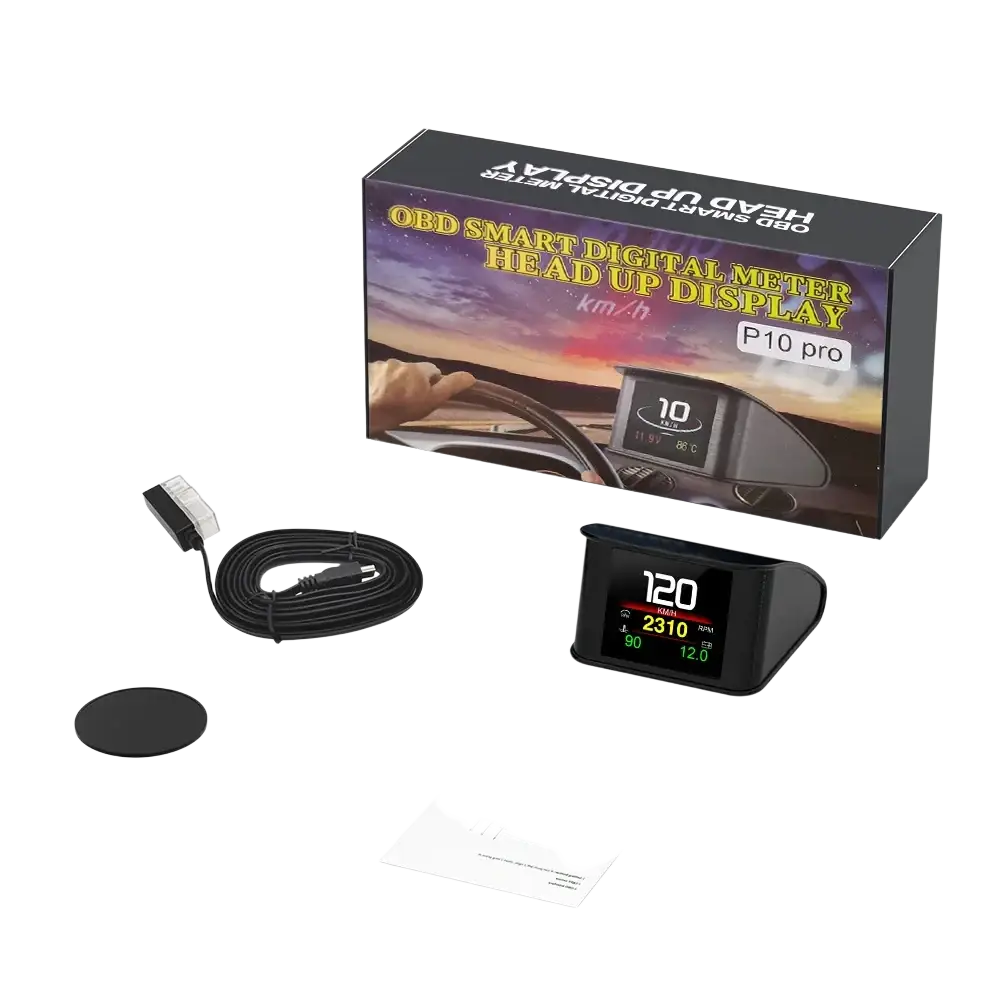 P10 affichage tête haute P10-Pro OBD compteur de vitesse numérique intelligent alarme de survitesse tachymètre tension
