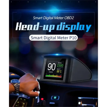 P10 affichage tête haute P10-Pro OBD compteur de vitesse numérique intelligent alarme de survitesse tachymètre tension