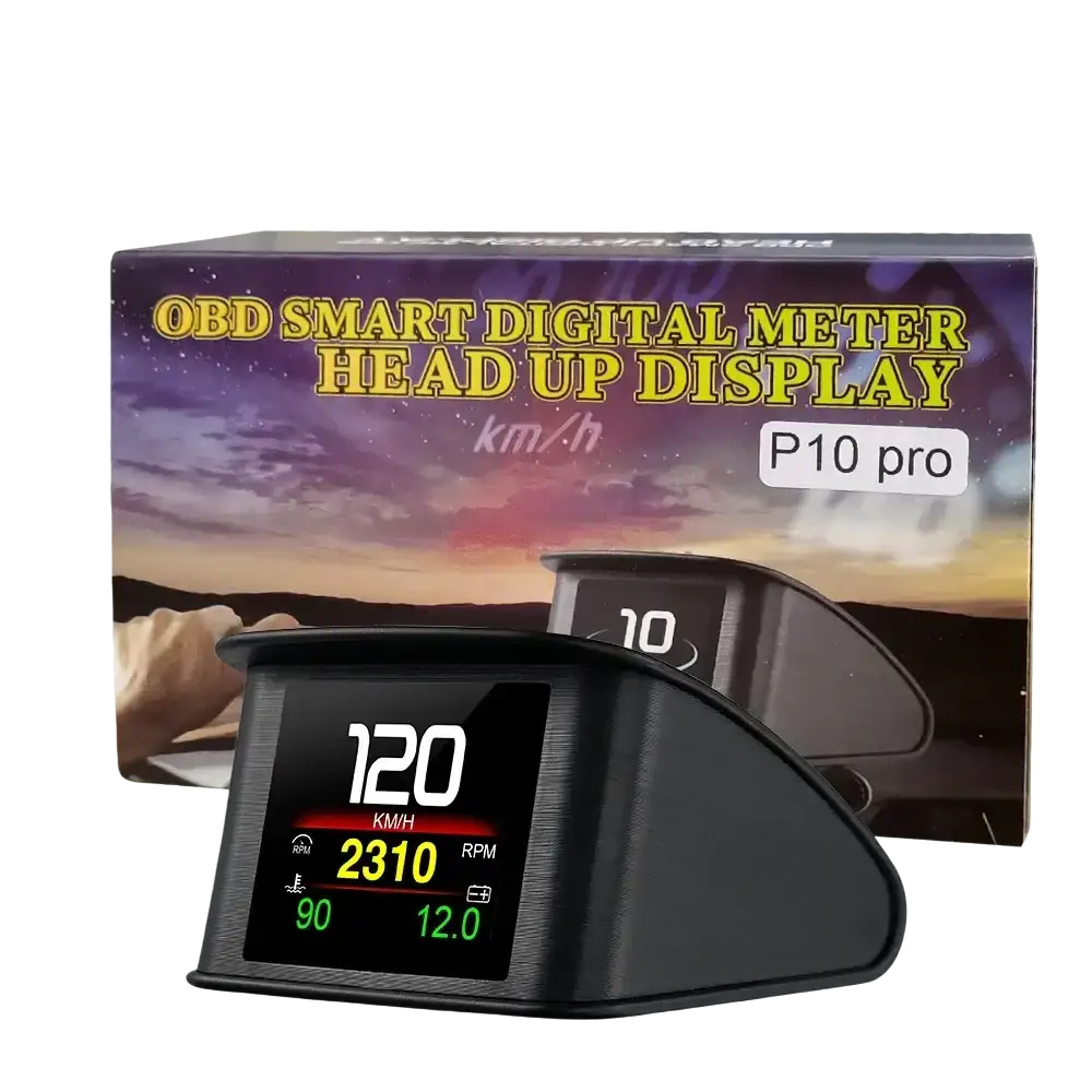 P10 affichage tête haute P10-Pro OBD compteur de vitesse numérique intelligent alarme de survitesse tachymètre tension