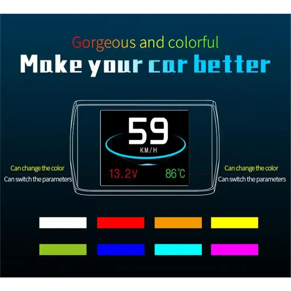 P10 affichage tête haute P10-Pro OBD compteur de vitesse numérique intelligent alarme de survitesse tachymètre tension