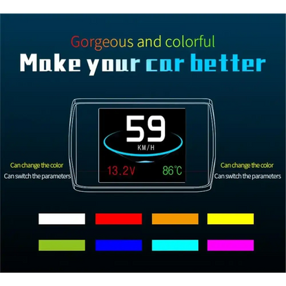 P10 affichage tête haute P10-Pro OBD compteur de vitesse numérique intelligent alarme de survitesse tachymètre tension