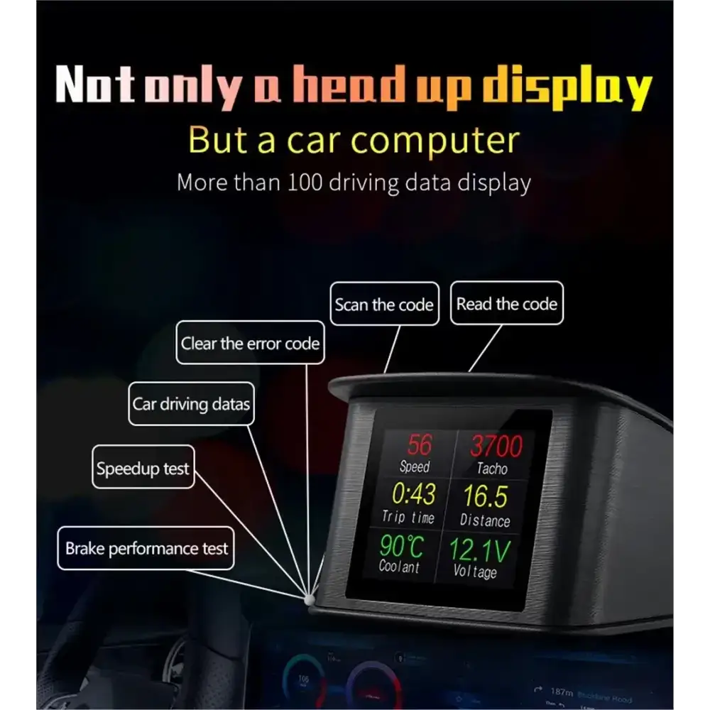 P10 affichage tête haute P10-Pro OBD compteur de vitesse numérique intelligent alarme de survitesse tachymètre tension