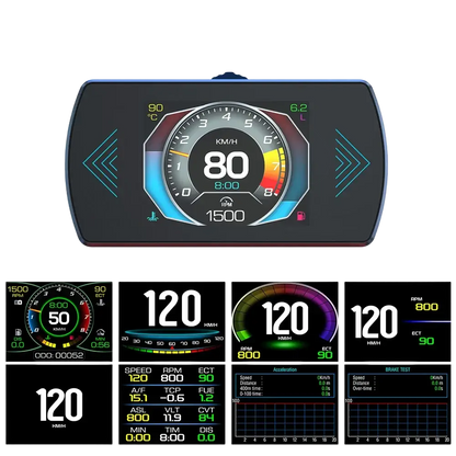P12 voiture OBD2 affichage tête haute double système pour HUD OBD jauge de voiture compteur numérique intelligent