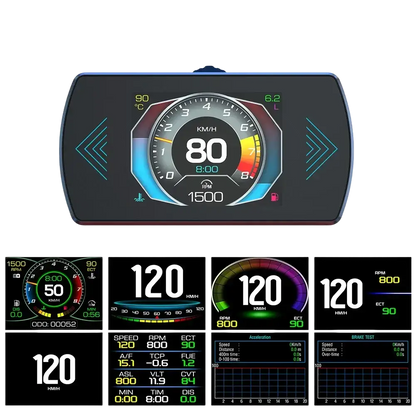 P12 voiture OBD2 affichage tête haute double système pour HUD OBD jauge de voiture compteur numérique intelligent