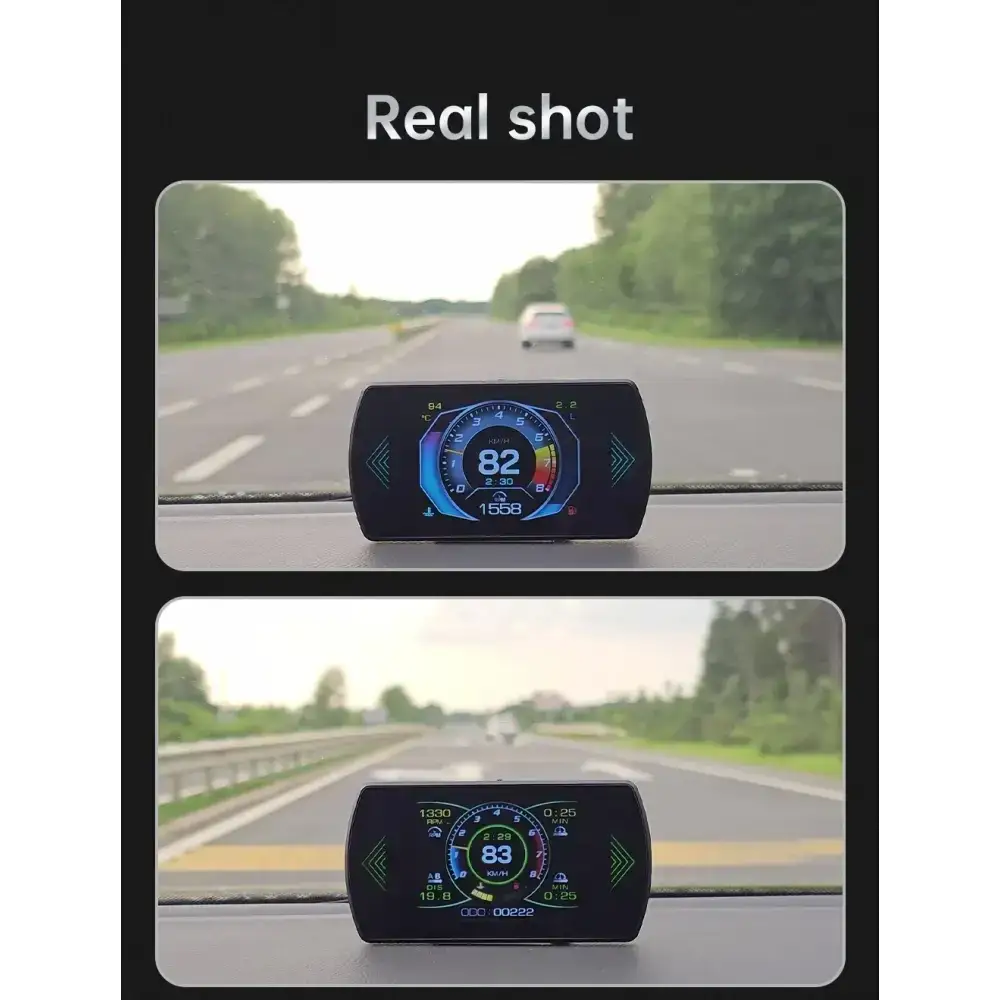 P12 voiture OBD2 affichage tête haute double système pour HUD OBD jauge de voiture compteur numérique intelligent