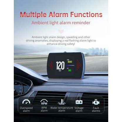 P12 voiture OBD2 affichage tête haute double système pour HUD OBD jauge de voiture compteur numérique intelligent