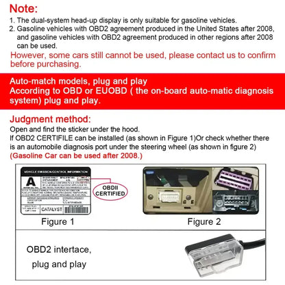 P12 voiture OBD2 affichage tête haute double système pour HUD OBD jauge de voiture compteur numérique intelligent