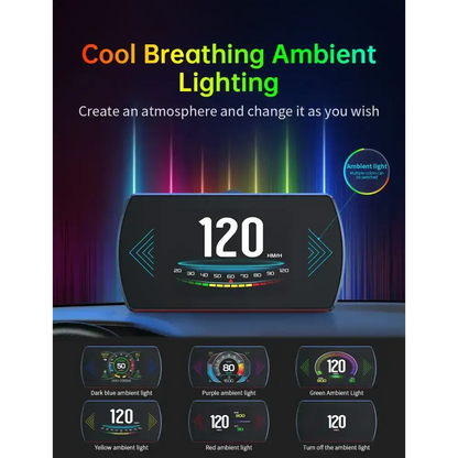 P12 voiture OBD2 affichage tête haute double système pour HUD OBD jauge de voiture compteur numérique intelligent