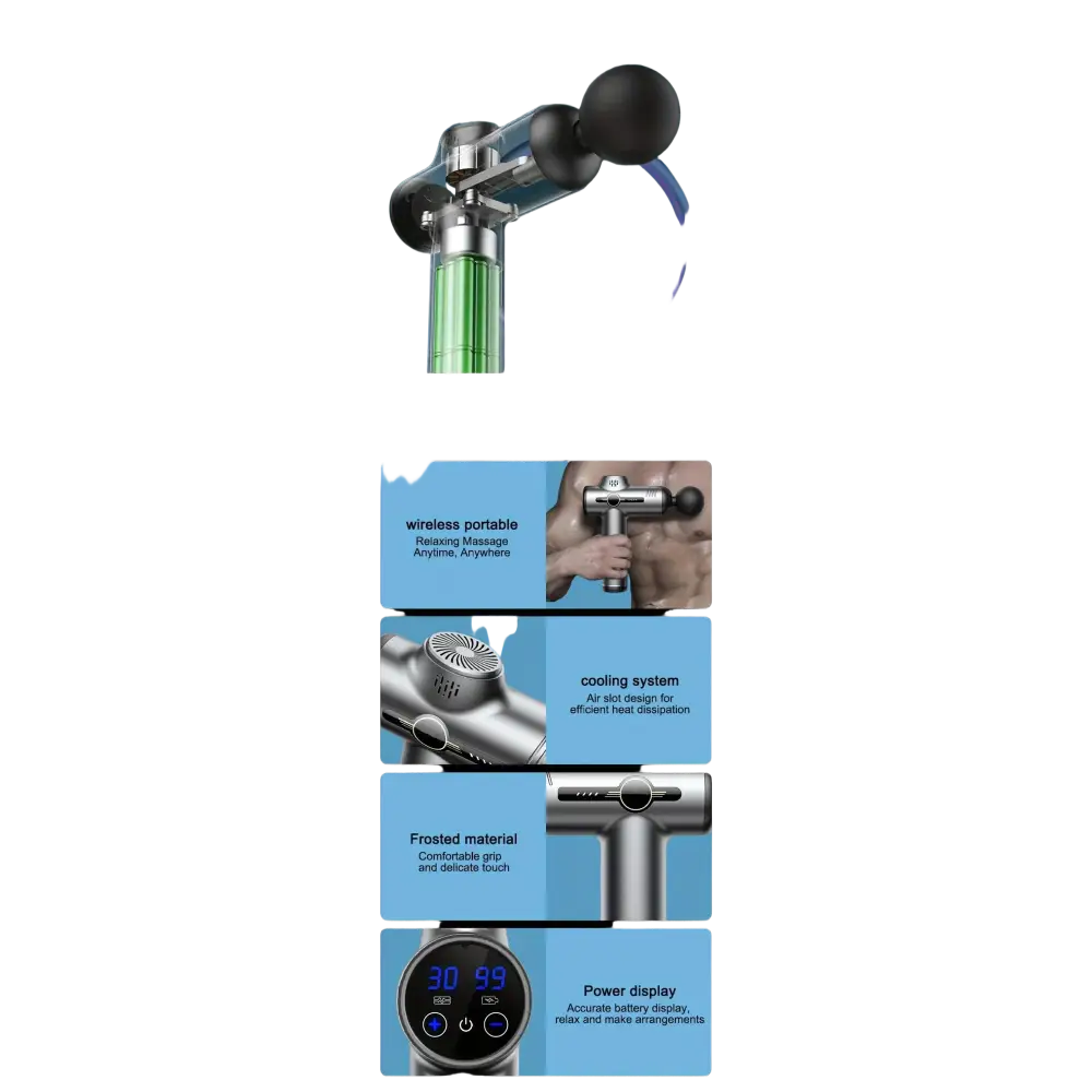 Pistolet de Massage Portable à vibrations pour Fascia pour le corps le cou le dos Relaxation musculaire profonde