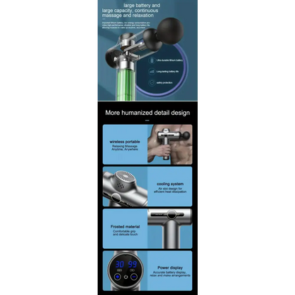 Pistolet de Massage Portable à vibrations pour Fascia pour le corps le cou le dos Relaxation musculaire profonde