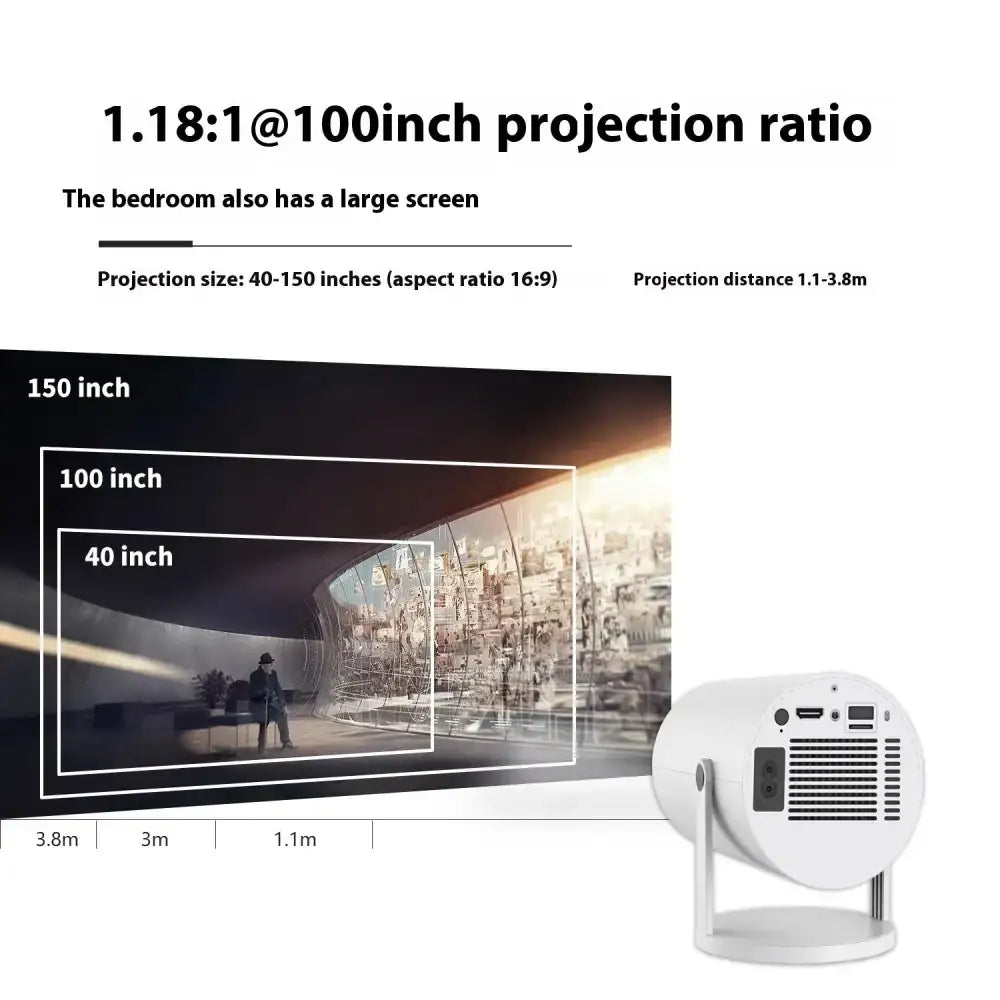 Portable Projector Small Straight Projector For Home Use 180 Degrees Projection Angle Automatic Focus Home Video