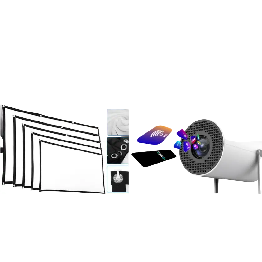 Portable Projector Small Straight Projector For Home Use 180 Degrees Projection Angle Automatic Focus Home Video