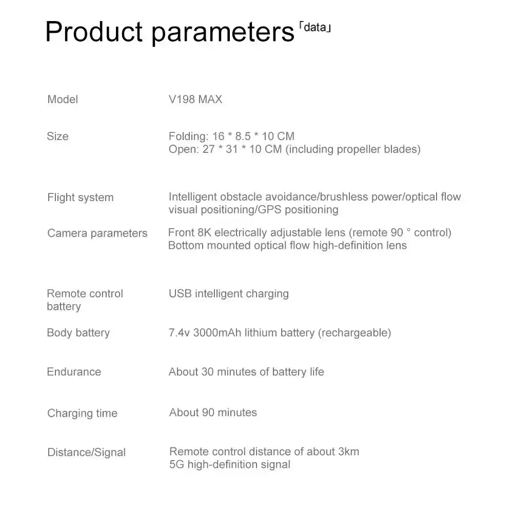 Pour xiaomi V198MAX GPS retour Drone 5G 8K HD double caméra Dron à distance avec écran Laser évitement d’obstacles