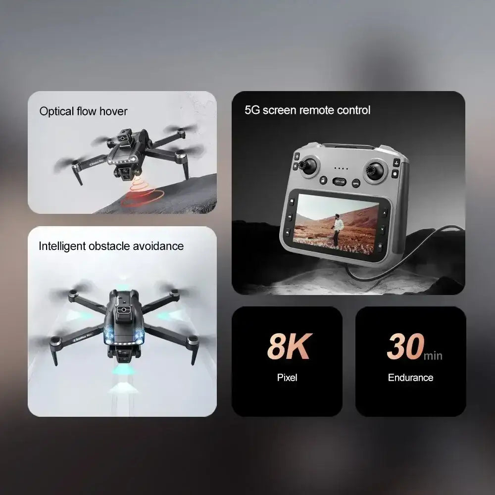 Pour xiaomi V198MAX GPS retour Drone 5G 8K HD double caméra Dron à distance avec écran Laser évitement d’obstacles