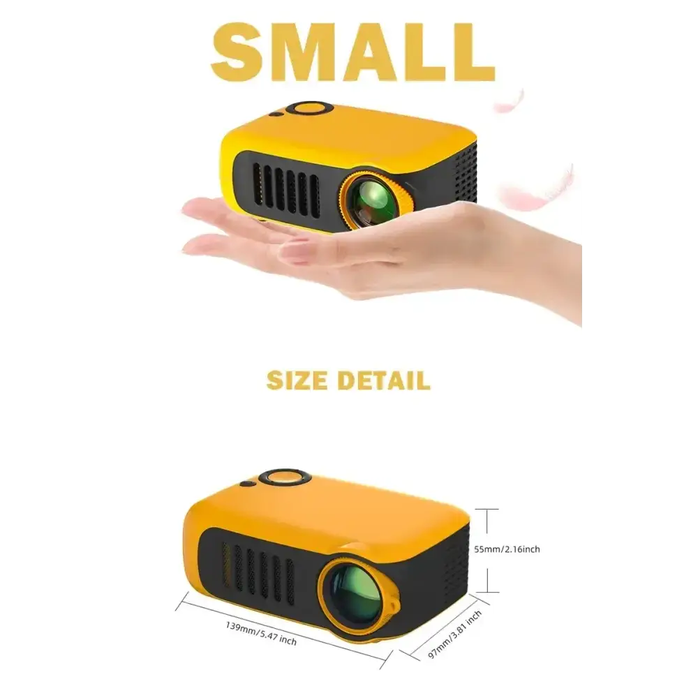 ProjecteurMINI projecteur A2000 Mini projecteur de poche 1000 Lumens LED Projecteur vidéo projecteur de cinéma maison