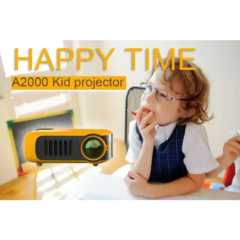 ProjecteurMINI projecteur A2000 Mini projecteur de poche 1000 Lumens LED Projecteur vidéo projecteur de cinéma maison