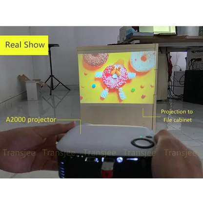 ProjecteurMINI projecteur A2000 Mini projecteur de poche 1000 Lumens LED Projecteur vidéo projecteur de cinéma maison