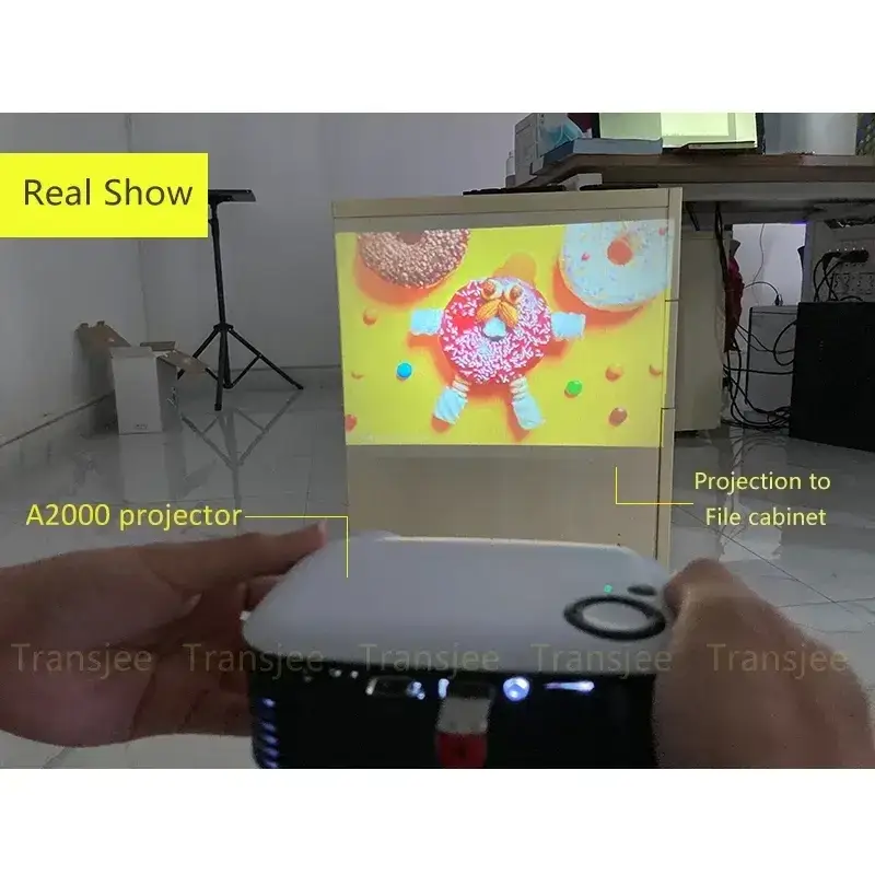ProjecteurMINI projecteur A2000 Mini projecteur de poche 1000 Lumens LED Projecteur vidéo projecteur de cinéma maison