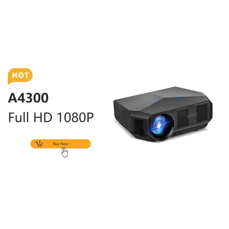 ProjecteurMINI projecteur A2000 Mini projecteur de poche 1000 Lumens LED Projecteur vidéo projecteur de cinéma maison