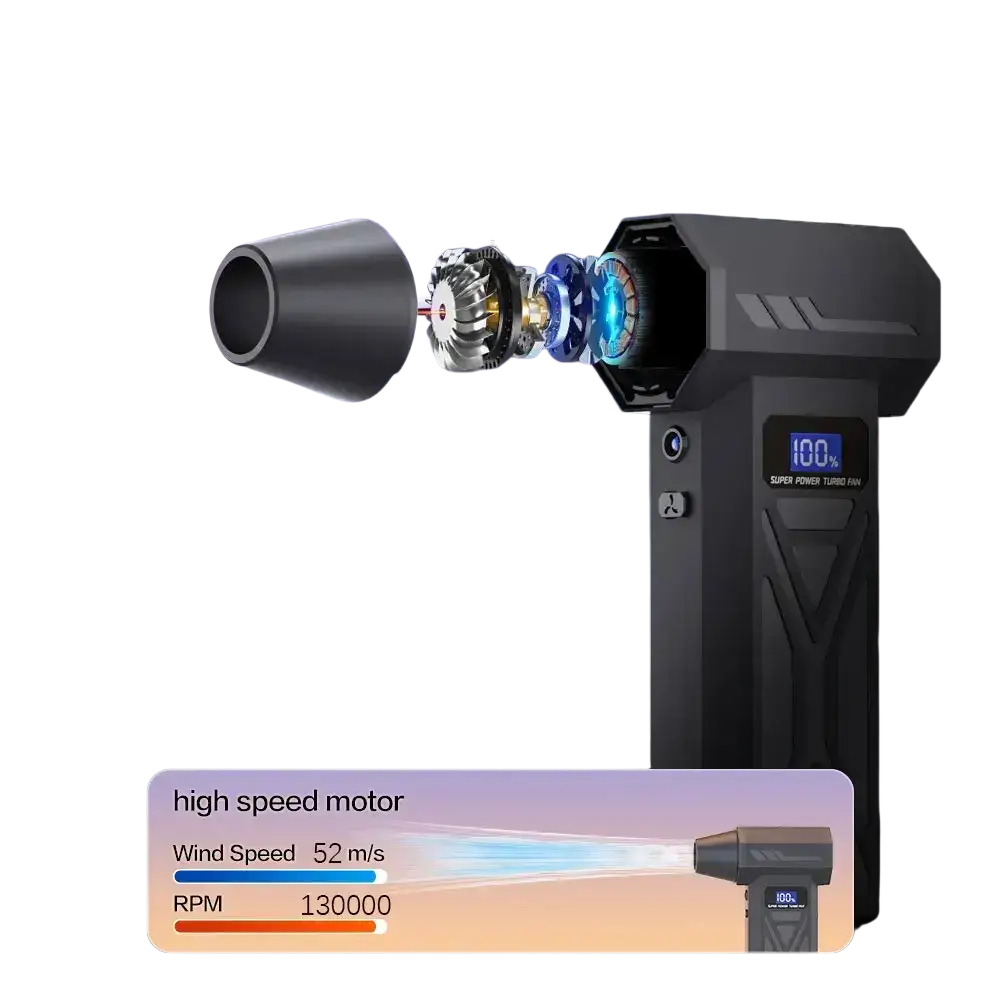 Puissant ventilateur d’air 130000 tr/min Turbo Jet ventilateur aspirateur sans brosse pour PC/clavier/maison/voiture