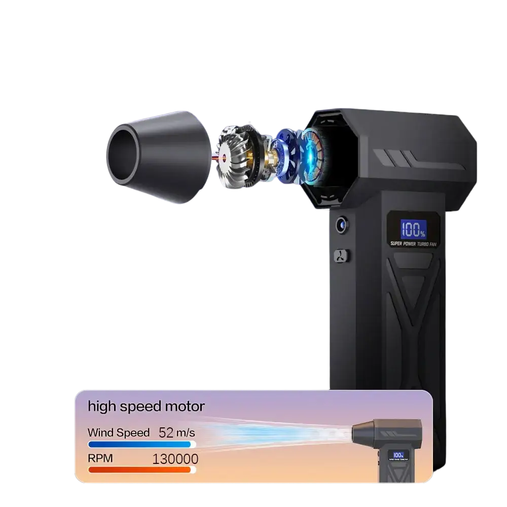 Puissant ventilateur d’air 130000 tr/min Turbo Jet ventilateur aspirateur sans brosse pour PC/clavier/maison/voiture