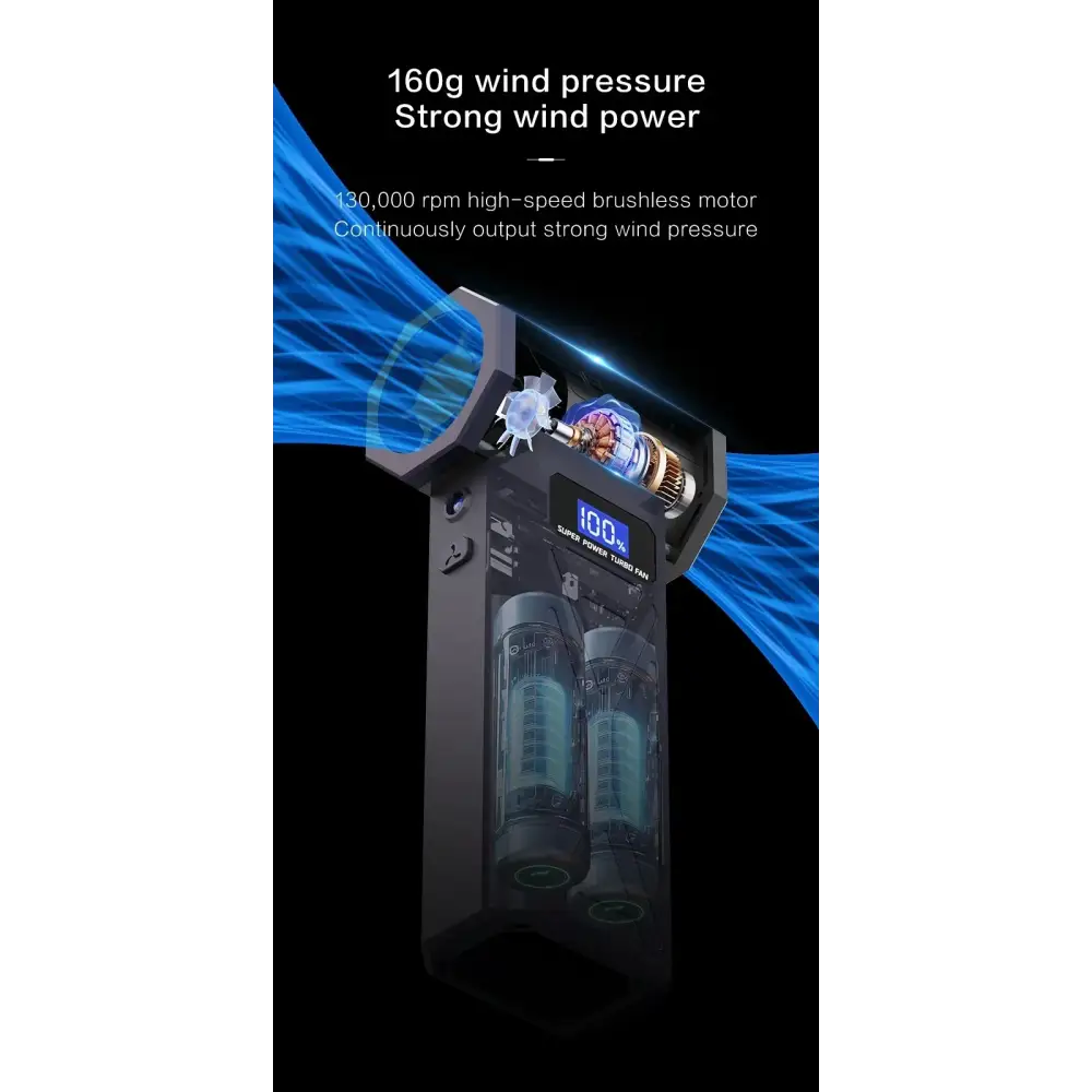 Puissant ventilateur d’air 130000 tr/min Turbo Jet ventilateur aspirateur sans brosse pour PC/clavier/maison/voiture